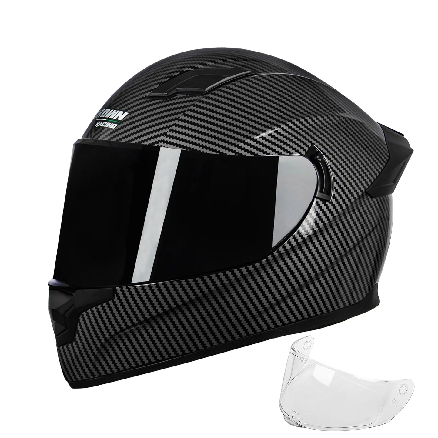 Crown Racing Full Face Motorcycle Helmet With Shield