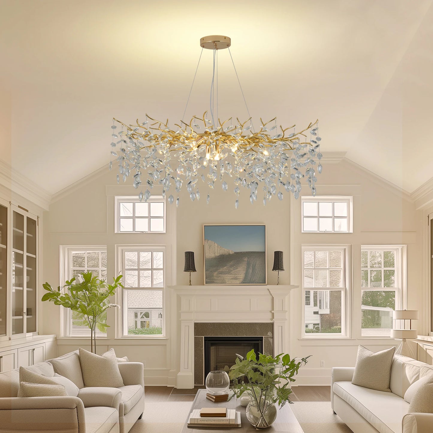 GreeLustr Modern LED Crystal Chandelier Pendant Light For Dining Living Room