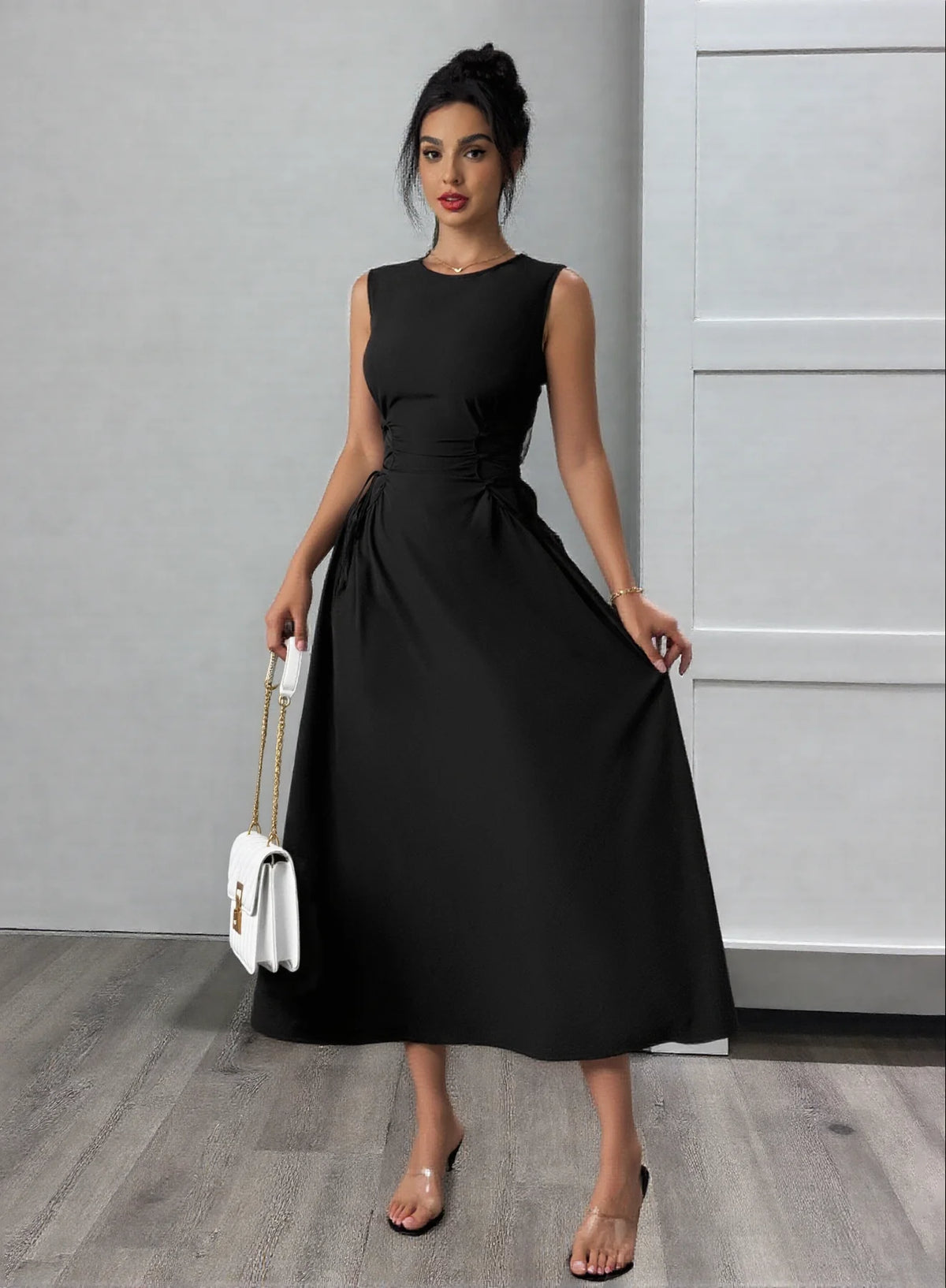 Women Off Shoulder Bow Detail Bodycon Party Polyester Dress