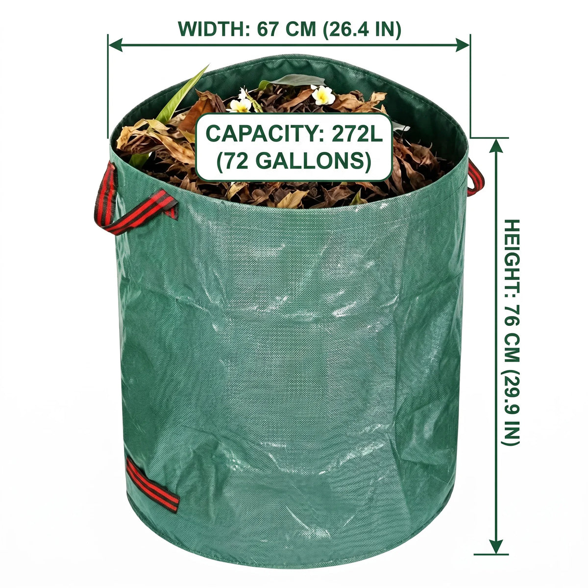 Heavy Duty Reusable Garden Leaf Bags With Reinforced Handles