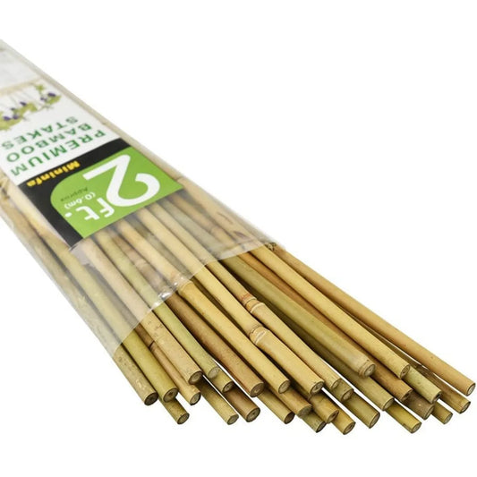 XIUWO Natural Bamboo Garden Stakes For Climbing Plants 30 Pack