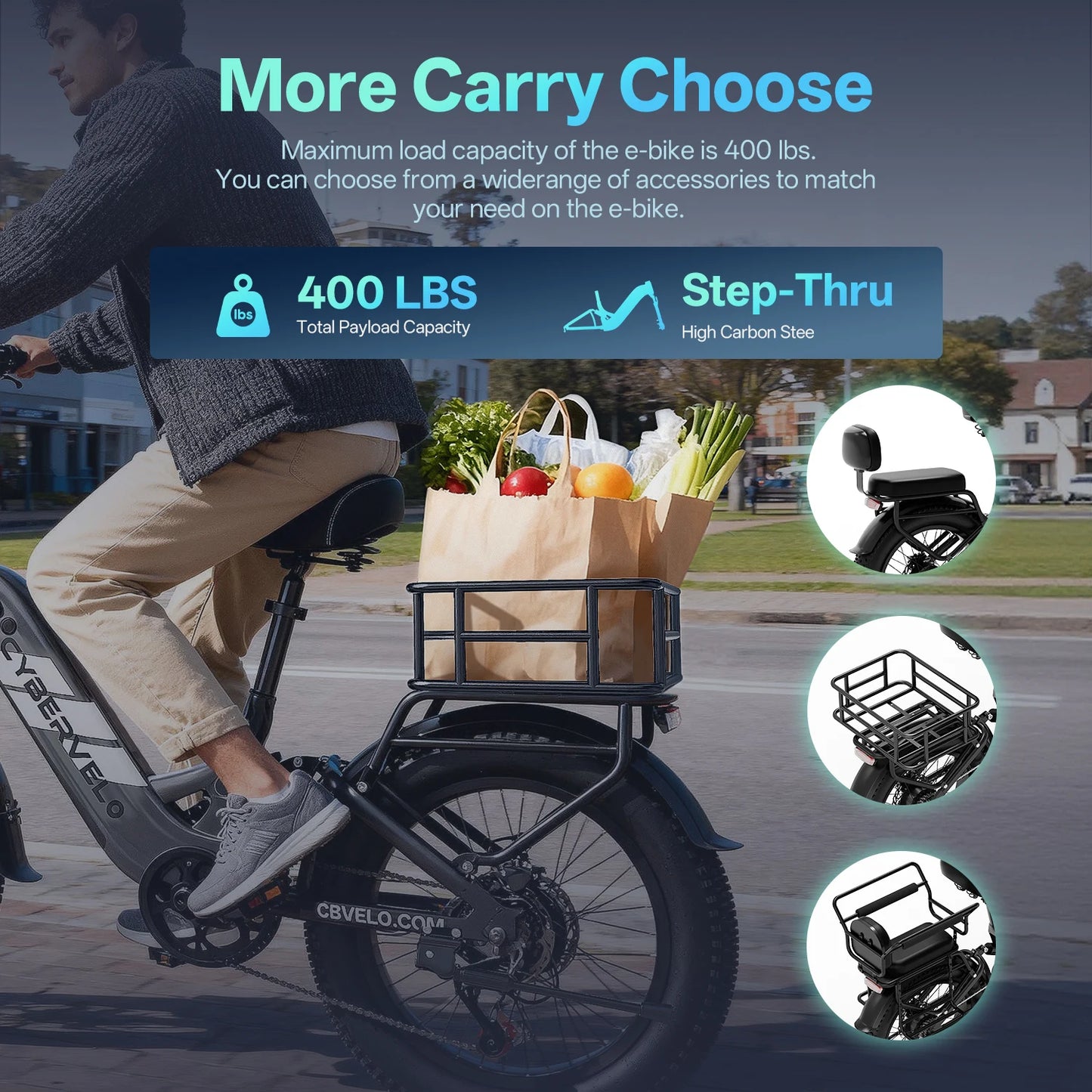 Cybervelo 7-Speed Step-Thru 1500W Commuter Electric Bike