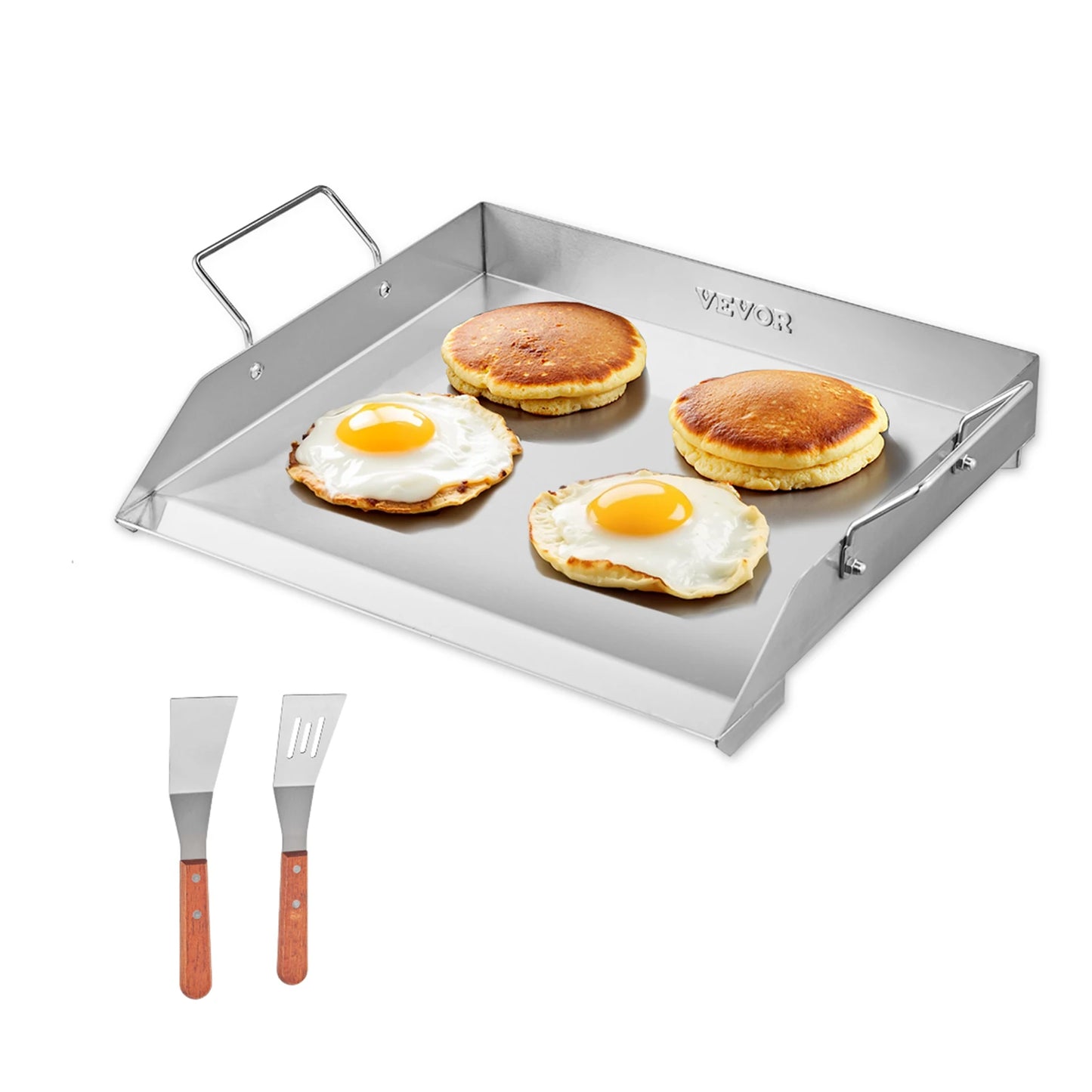 SucceBuy Stainless Steel Griddle Flat Top Gas Grill BBQ Pan