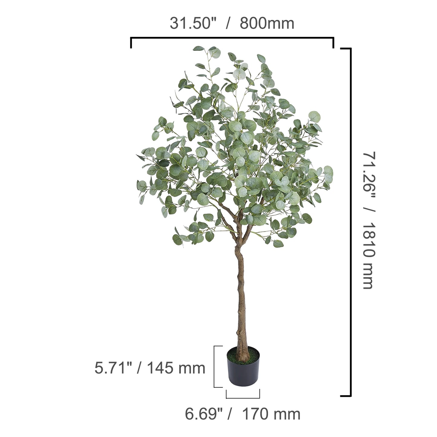 SucceBuy Artificial Olive Tree Faux Plant With Anti Tip Protection