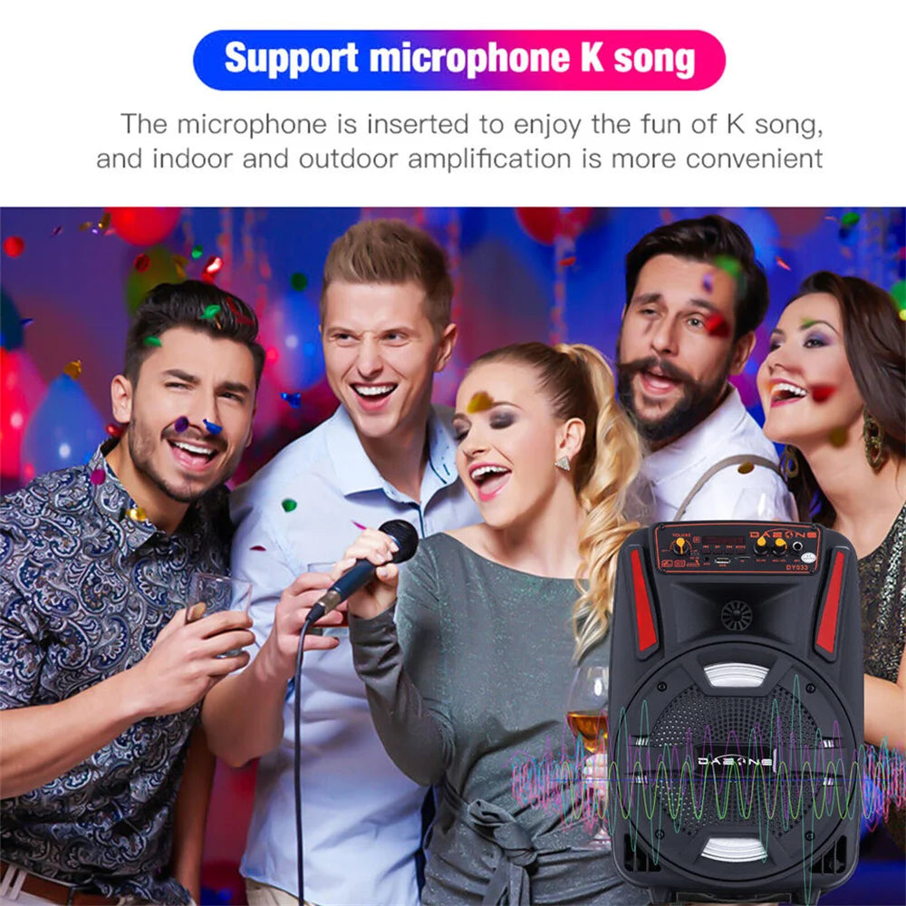 CURUK 1000W Portable Bluetooth Speaker With Karaoke Mic LED Lights
