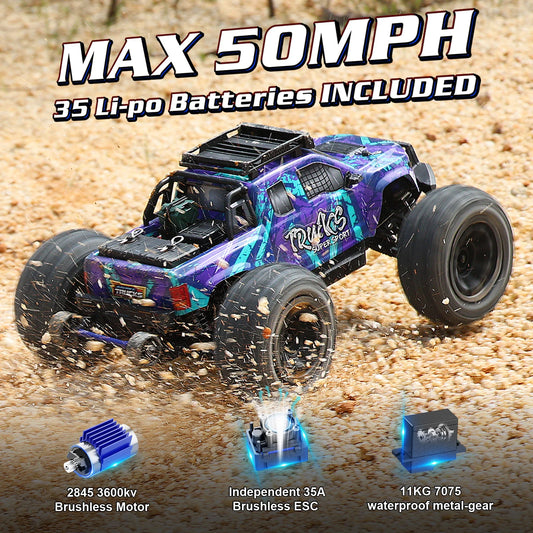 1to14 Brushless RC Truck PT14R 4X4 Remote Control Car 50MPH