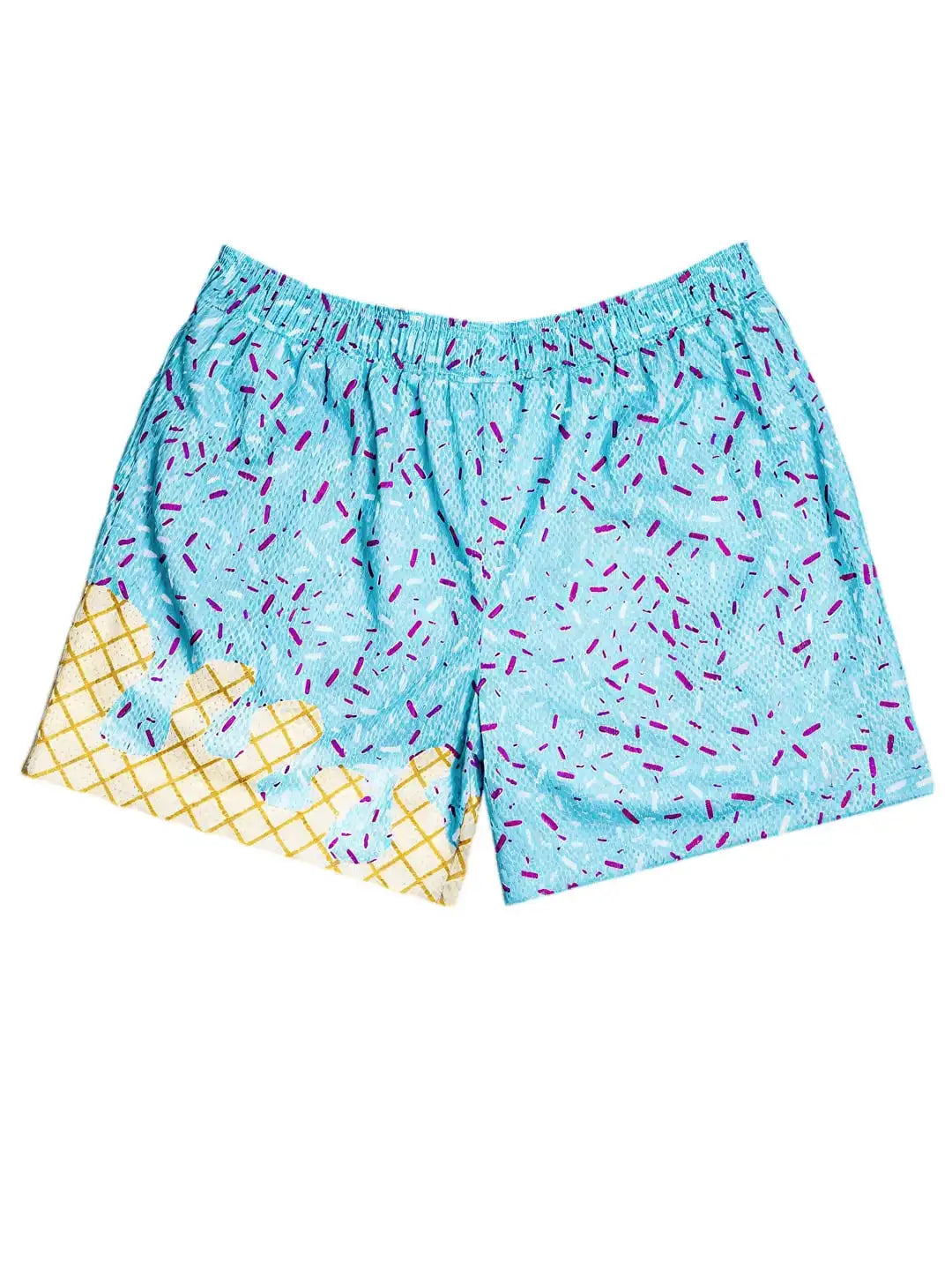 Ice Cream Print Baseball Shorts For Golf Running And Beach