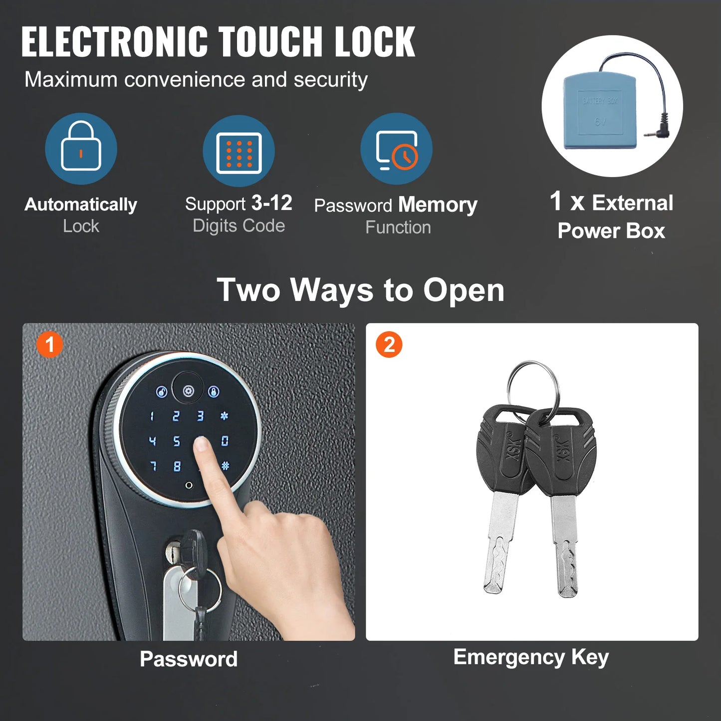 SucceBuy Gun Safe Cabinet With Digital Keypad Lock