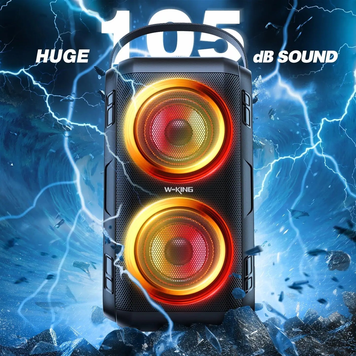 W-King T9-2 80W RMS Bluetooth Portable Speaker With 4 Drivers