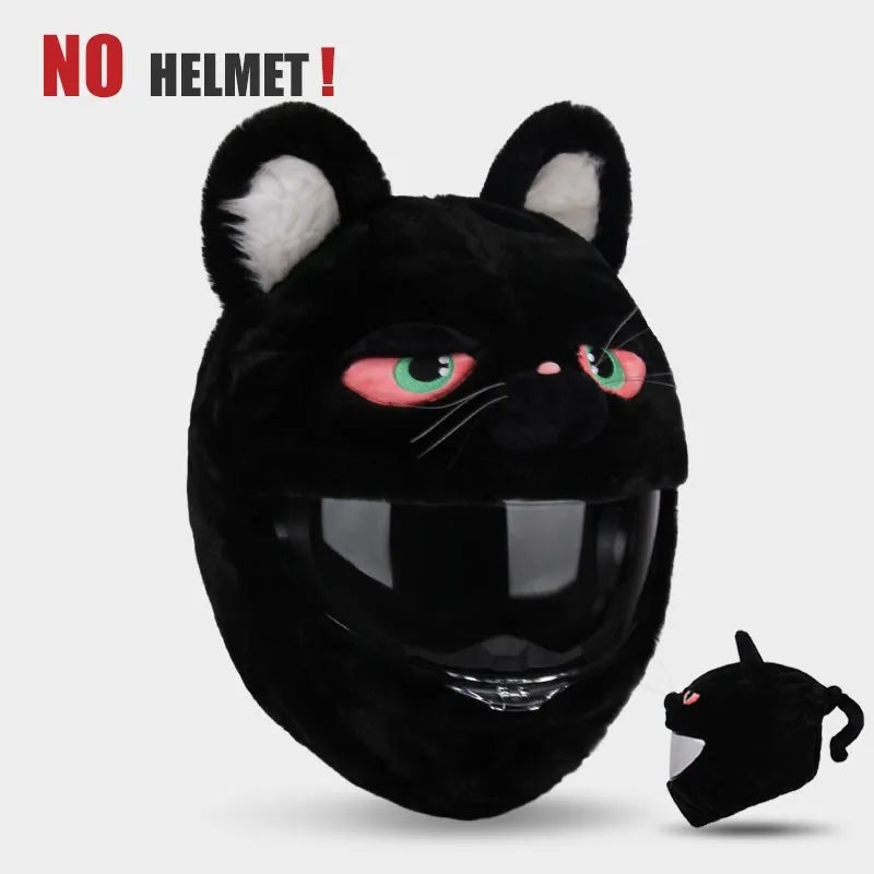 UchOOSE Cartoon Plush Motorcycle Helmet Cover With Ears
