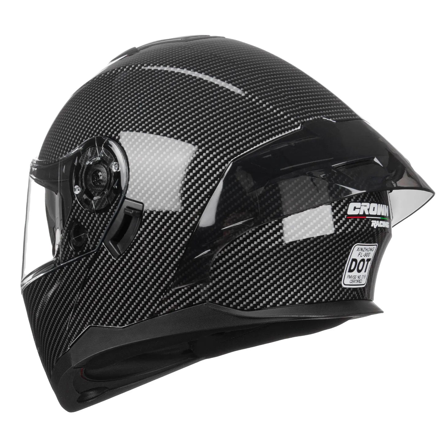 Crown Racing Modular Motorcycle Helmet With Dual Visor Flip-Up