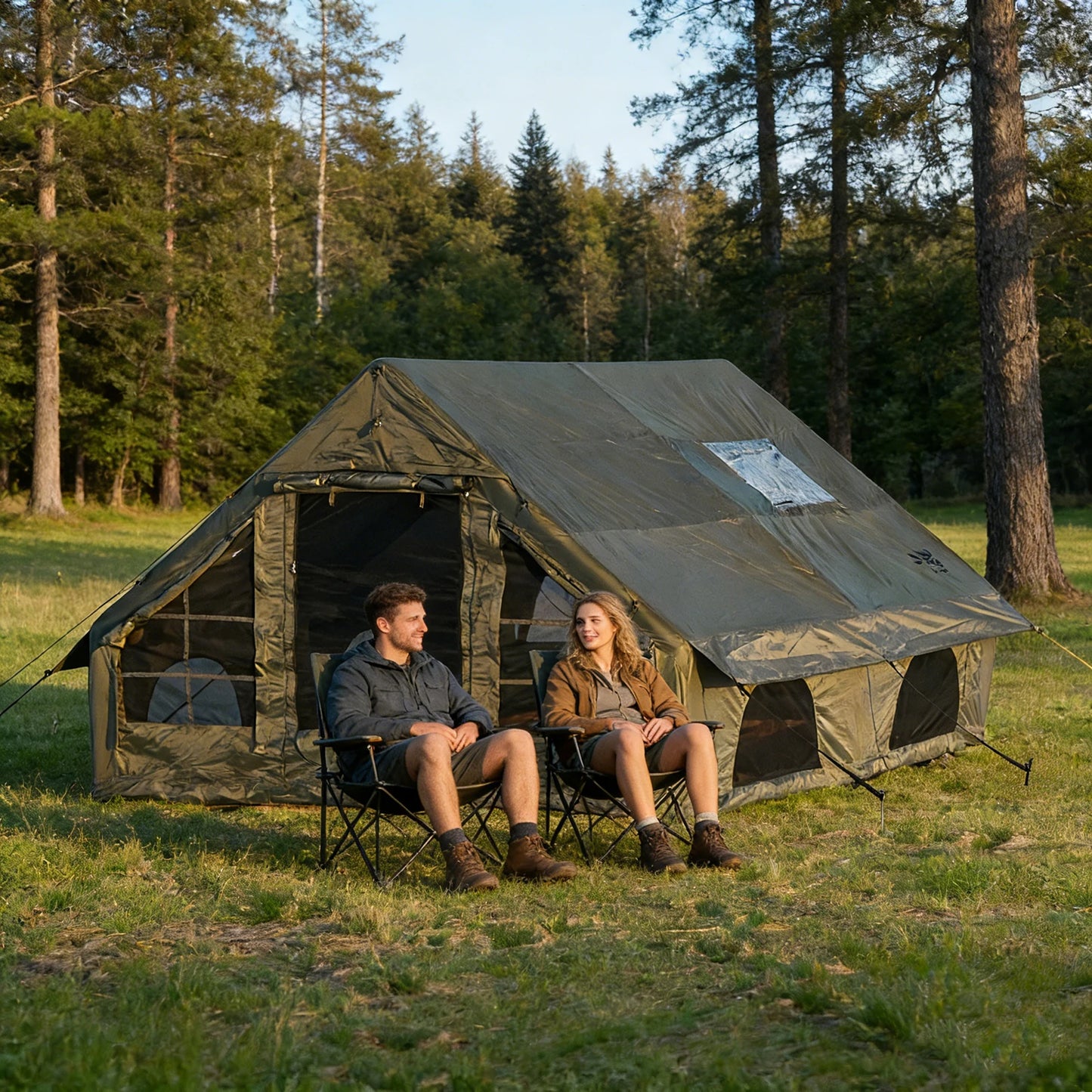 Pakicetus Large Luxury Inflatable Glamping Tent Manual Pump 4 Season