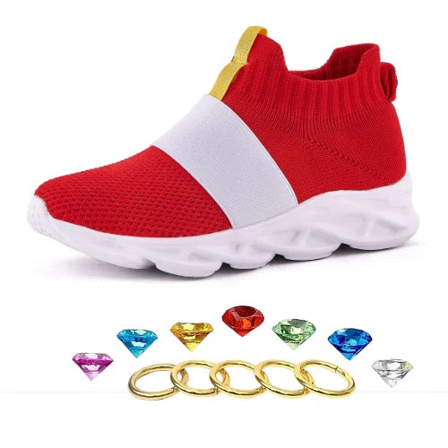 Sonic Cartoon Running Shoes Air Mesh Athletic Sneakers For Kids