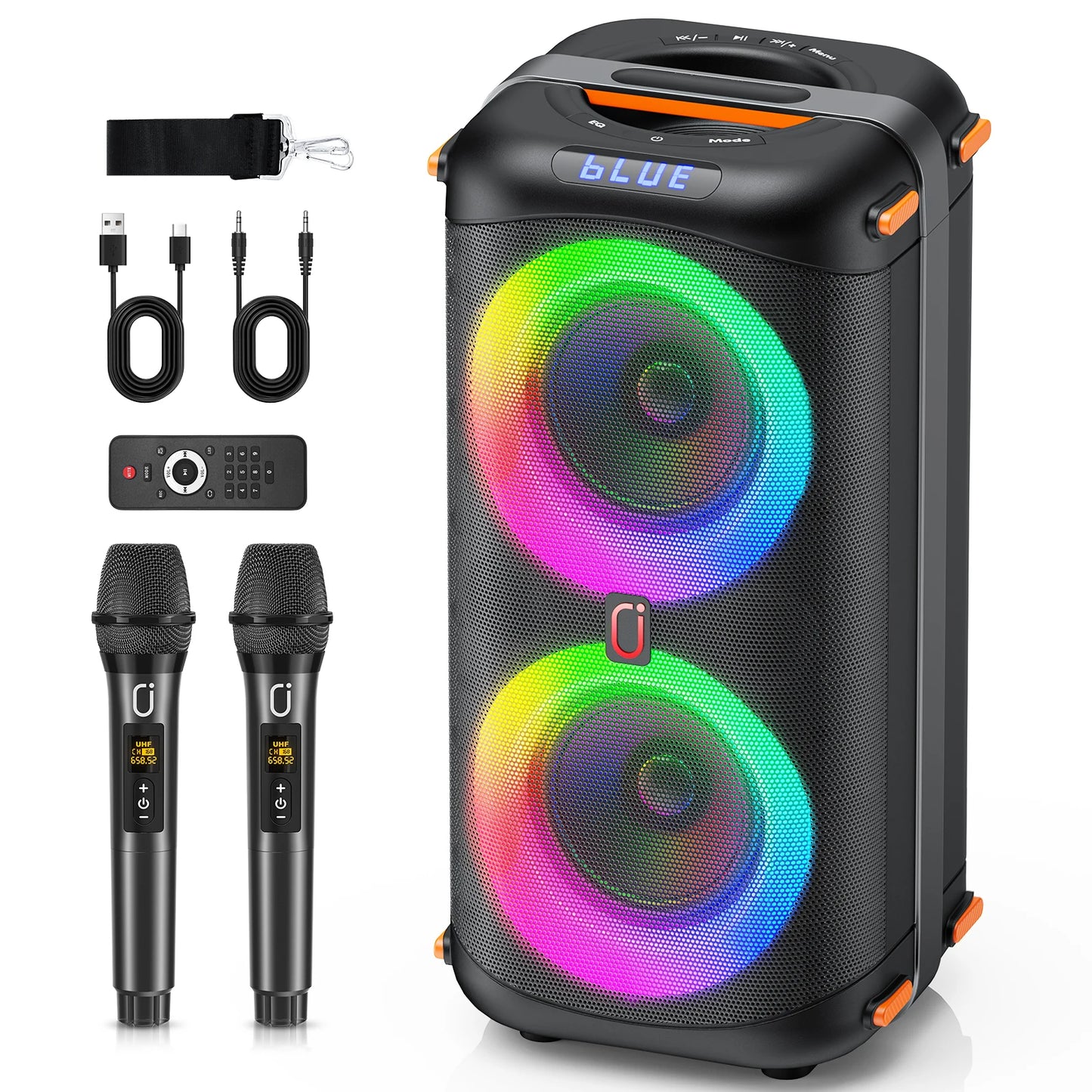 FanFun T27 Wireless Bluetooth Karaoke Speaker With Two Microphones