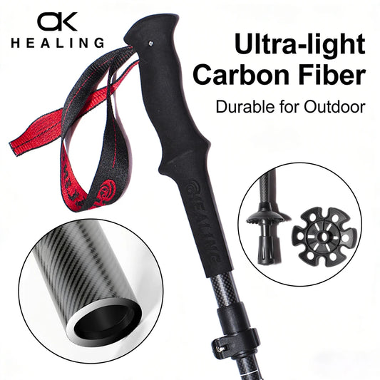 OKHEALING Ultralight Carbon Fiber Hiking Trekking Poles