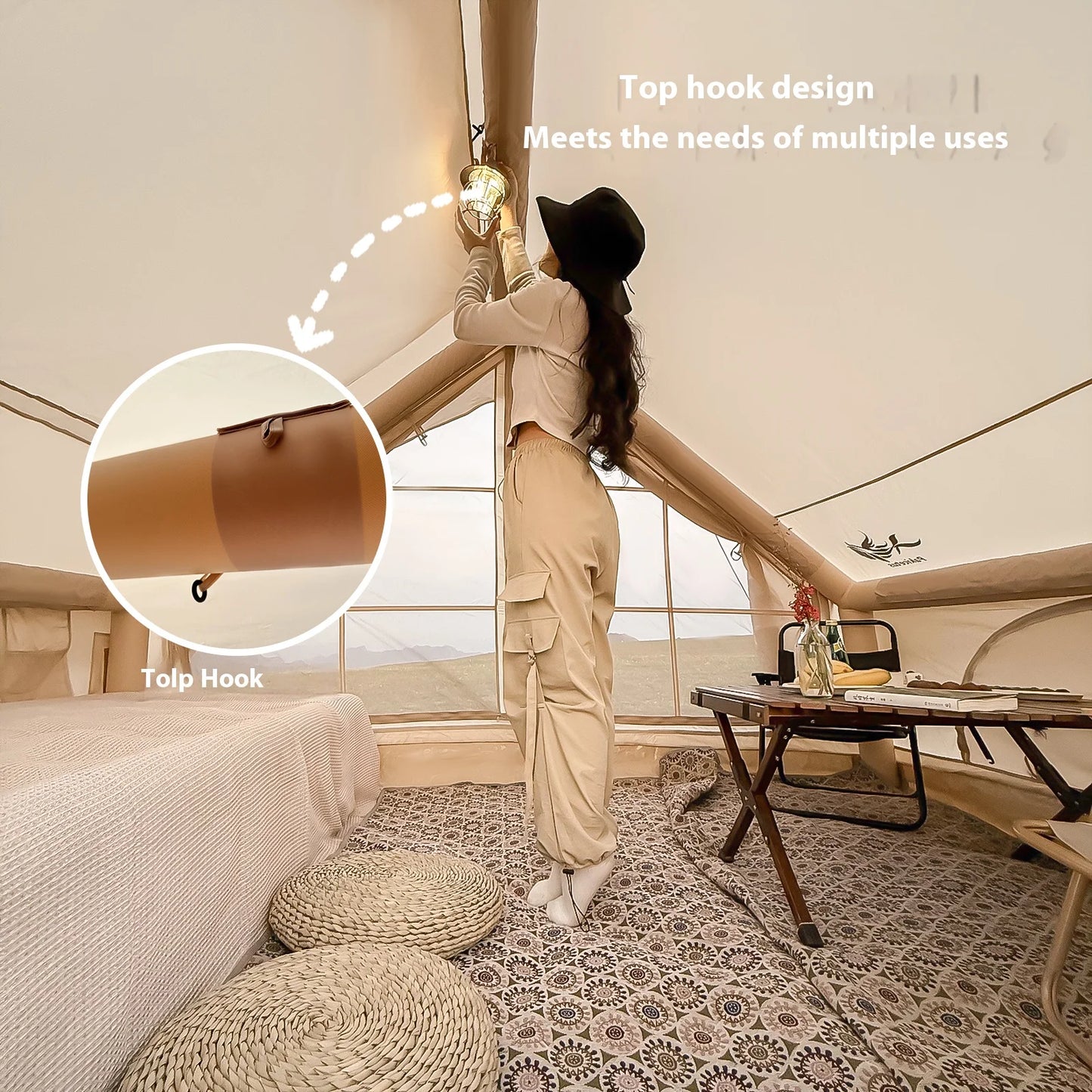 Pakicetus Inflatable Tent With Stove Plug For Family Camping
