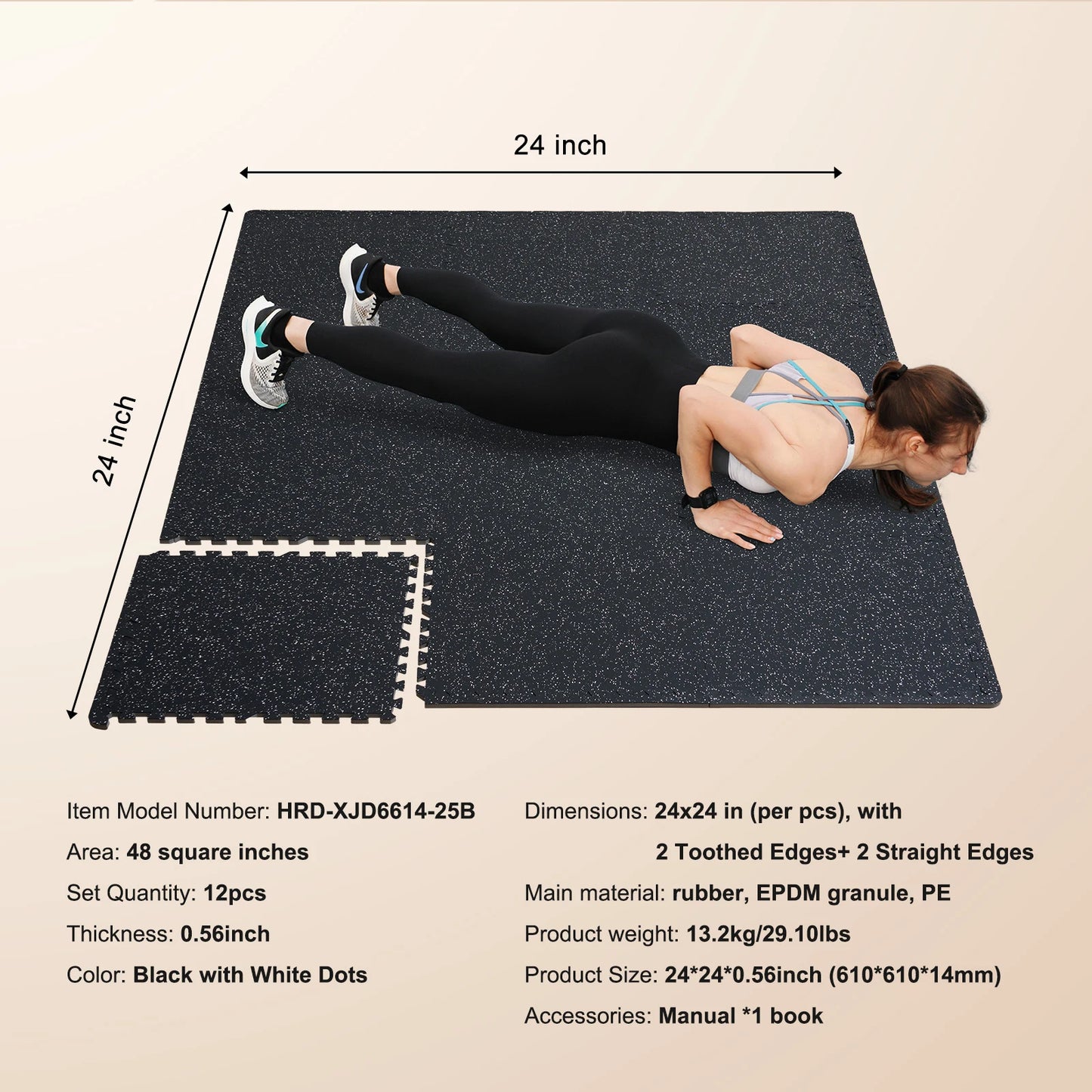 SucceBuy Thick Interlocking Rubber And Foam Puzzle Floor Mats