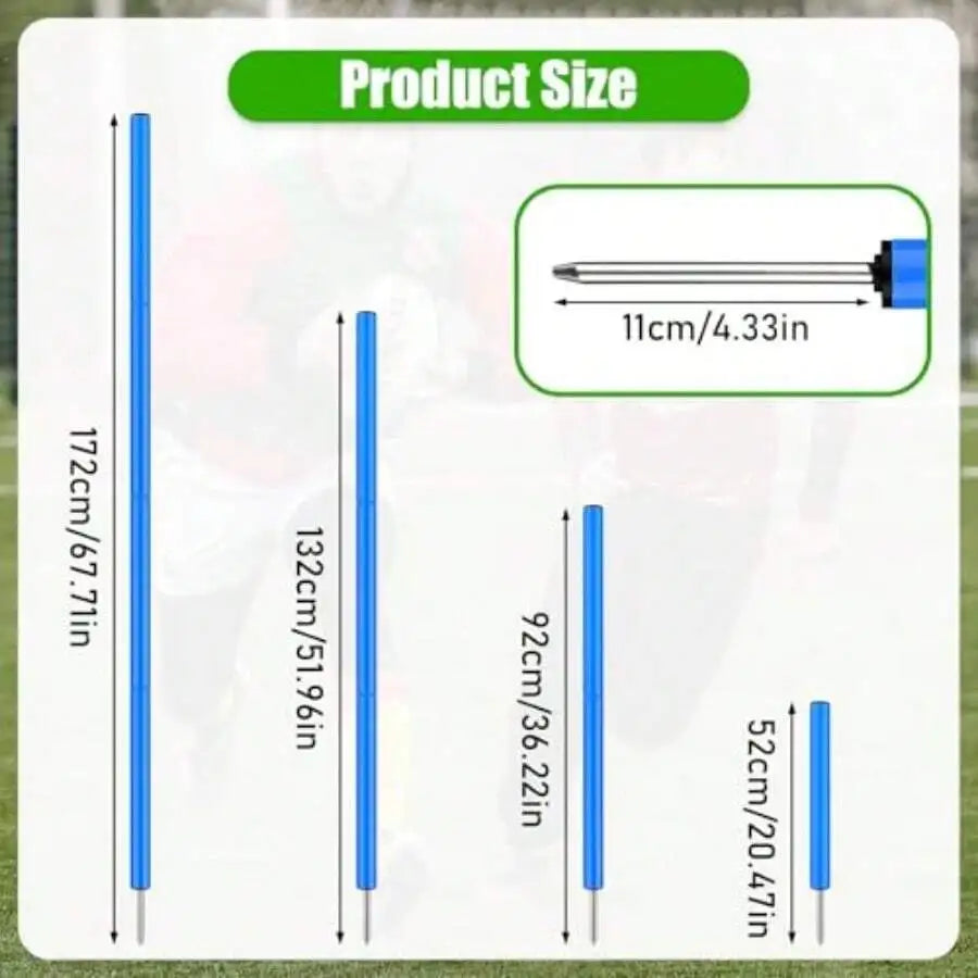 Adjustable Detachable Soccer Agility Training Poles