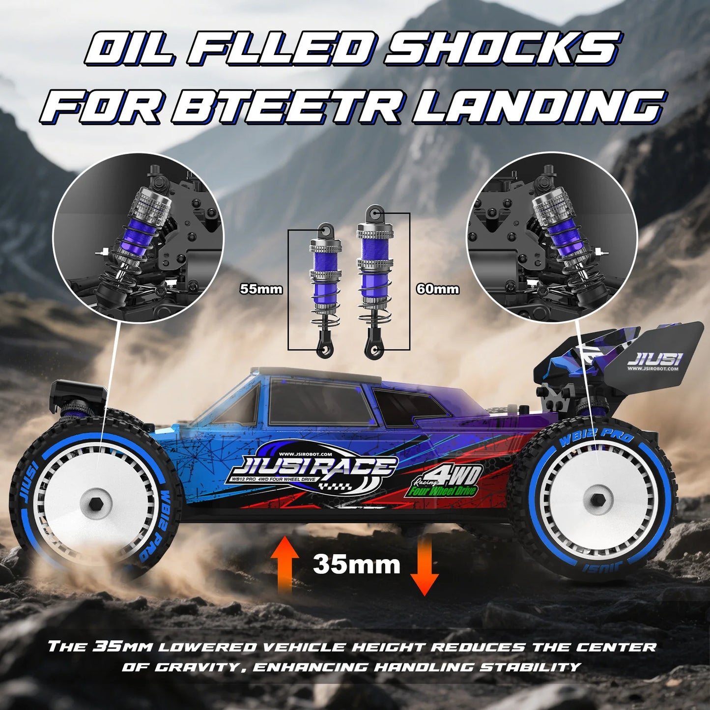 JIUSI WB12 PRO Brushless Remote Control Off Road 4WD Car