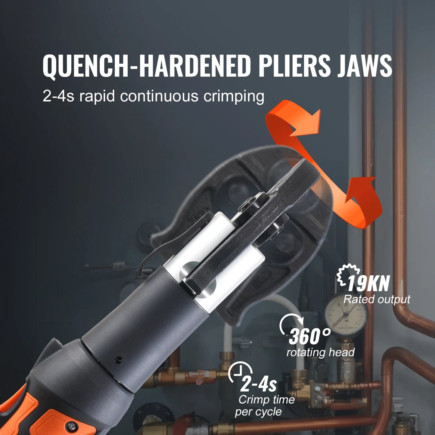 SucceBuy 18V Electric Pipe Crimping Tool Kit With Three Jaws
