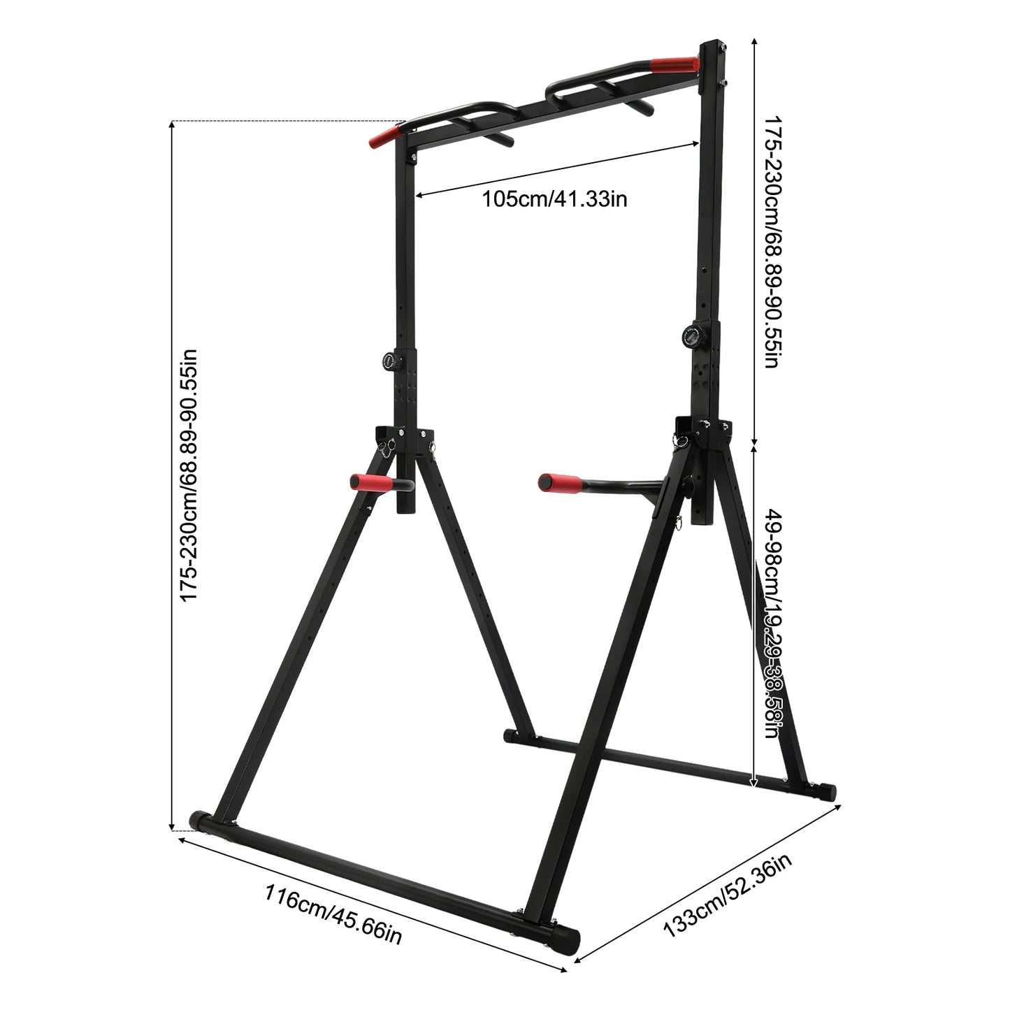 Foldable Height Adjustable Pull Up Bar With Thickened Steel Frame