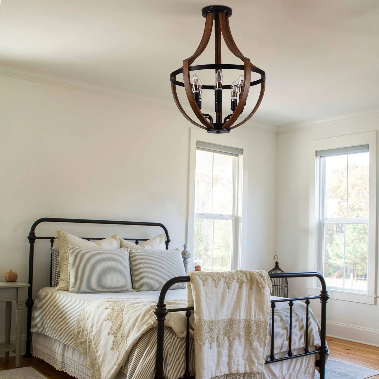 Modern Rustic Wooden Pendant Light For Kitchen And Dining