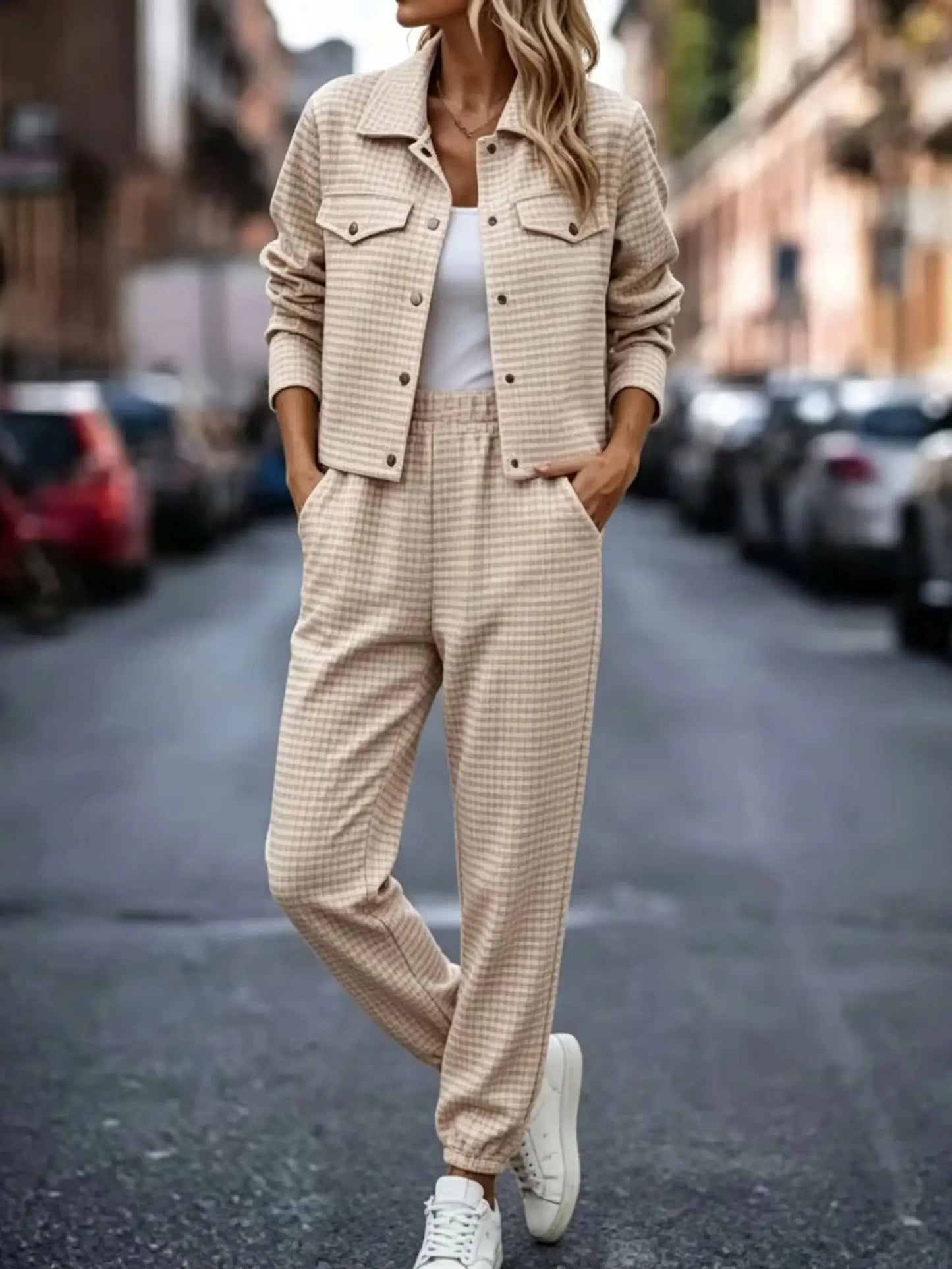 European American Knit Cardigan And Pants Set