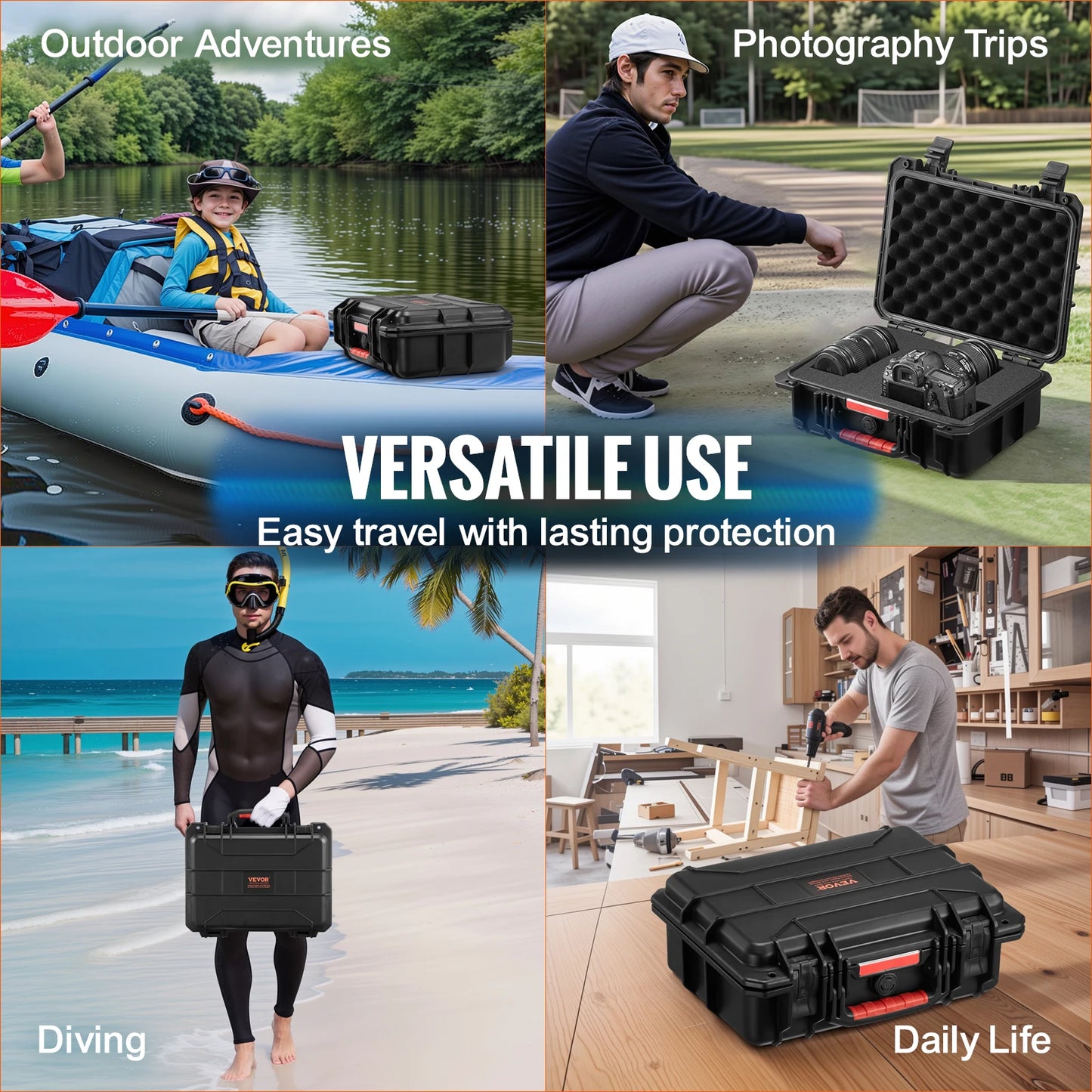 SucceBuy IP67 Weatherproof Heavy Duty Protective Case With Foam