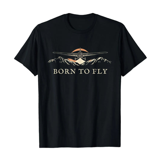 Born to Fly Vintage Airplane Adventure T Shirt Graphic Print