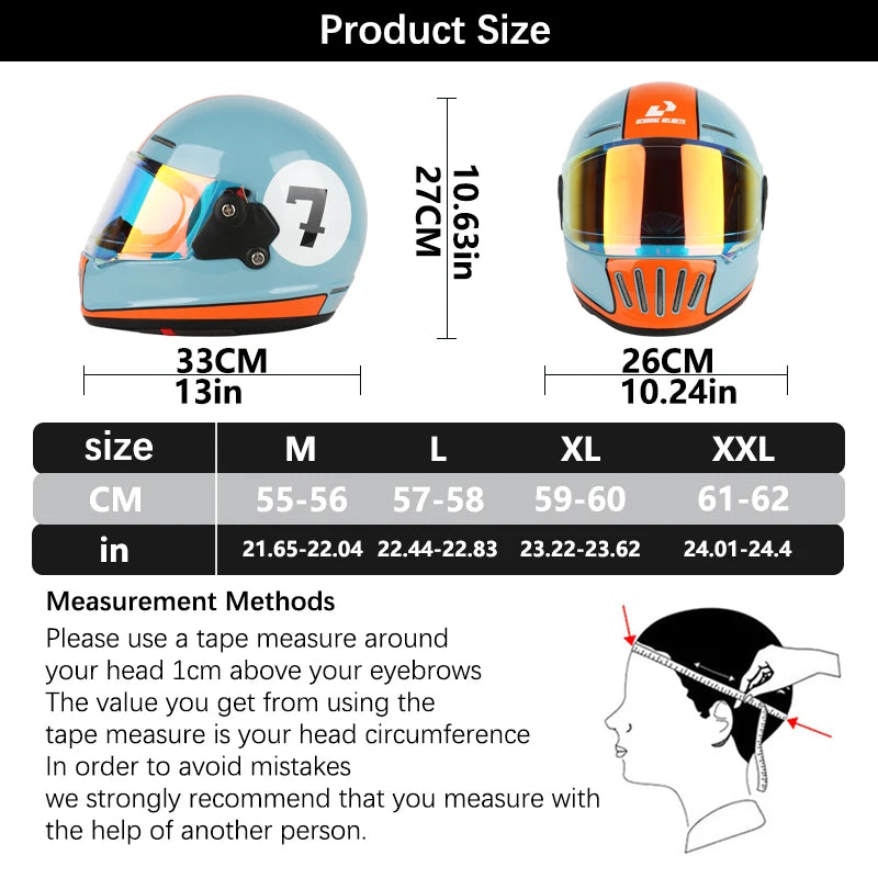 Uchoose Retro Open Face Motorcycle Helmet Dot Certified