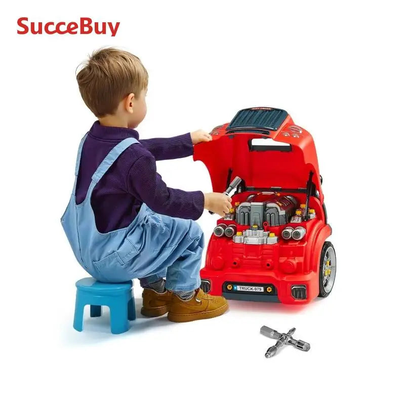 SucceBuy 60 Pcs Kids Mechanic Car Repair Set Removable Parts