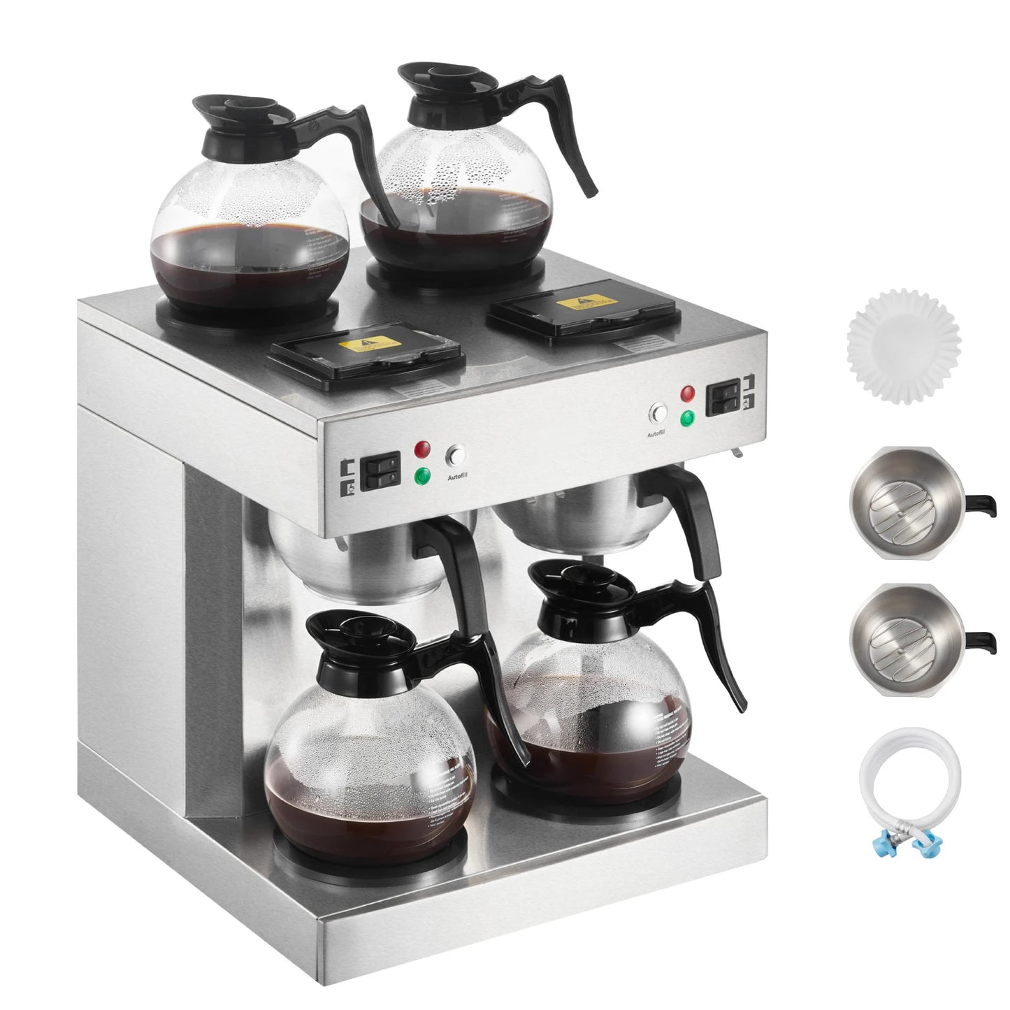 SucceBuy 24 Cup Commercial Drip Coffee Maker With Glass Carafes
