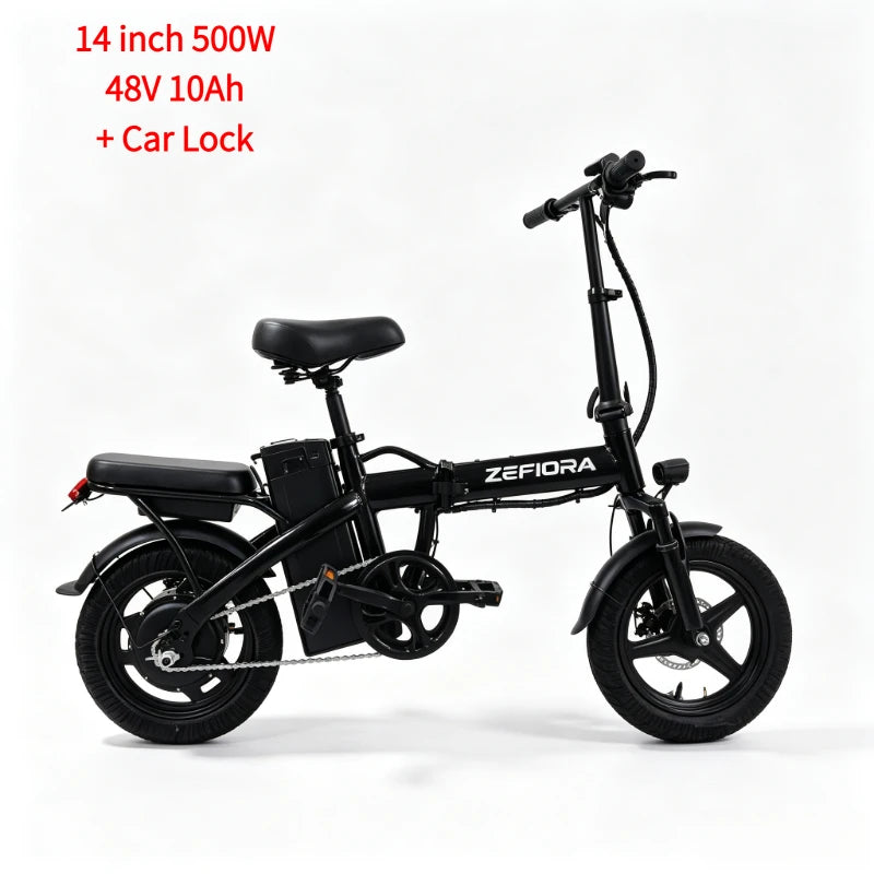 Zefiora Folding Electric Bike With Adjustable Seat