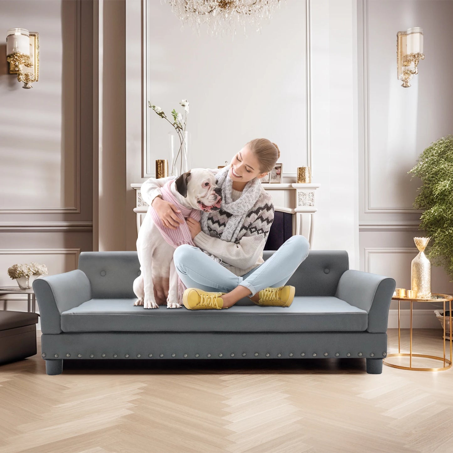 BINGOPAW Elevated Rectangle Dog Bed for Indoor Comfort and Support