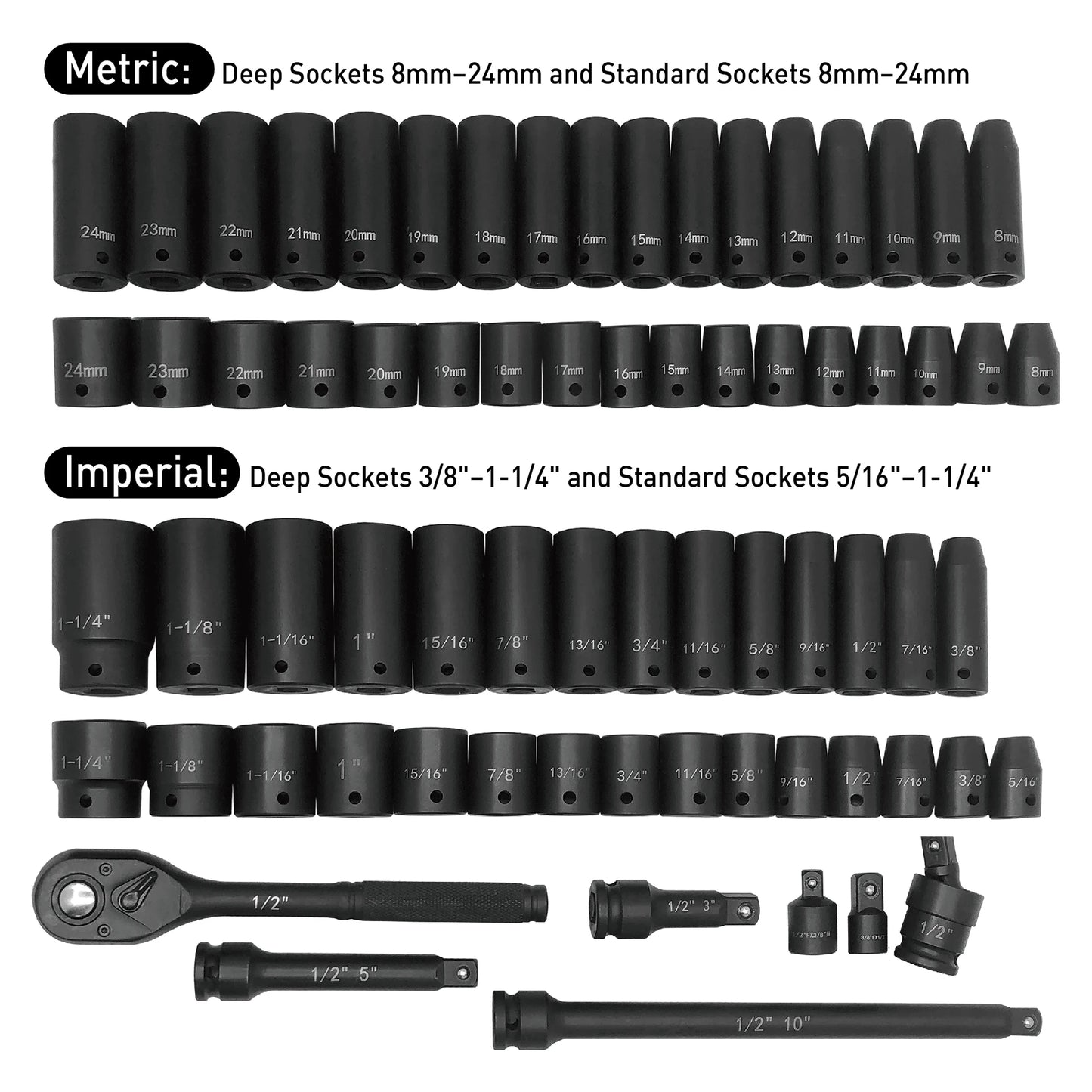 Goswift Professional Impact Socket Set For Auto Repair And Maintenance