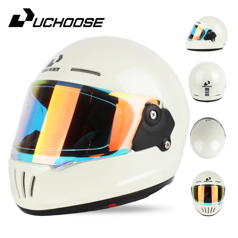 Uchoose Retro Open Face Motorcycle Helmet Dot Certified