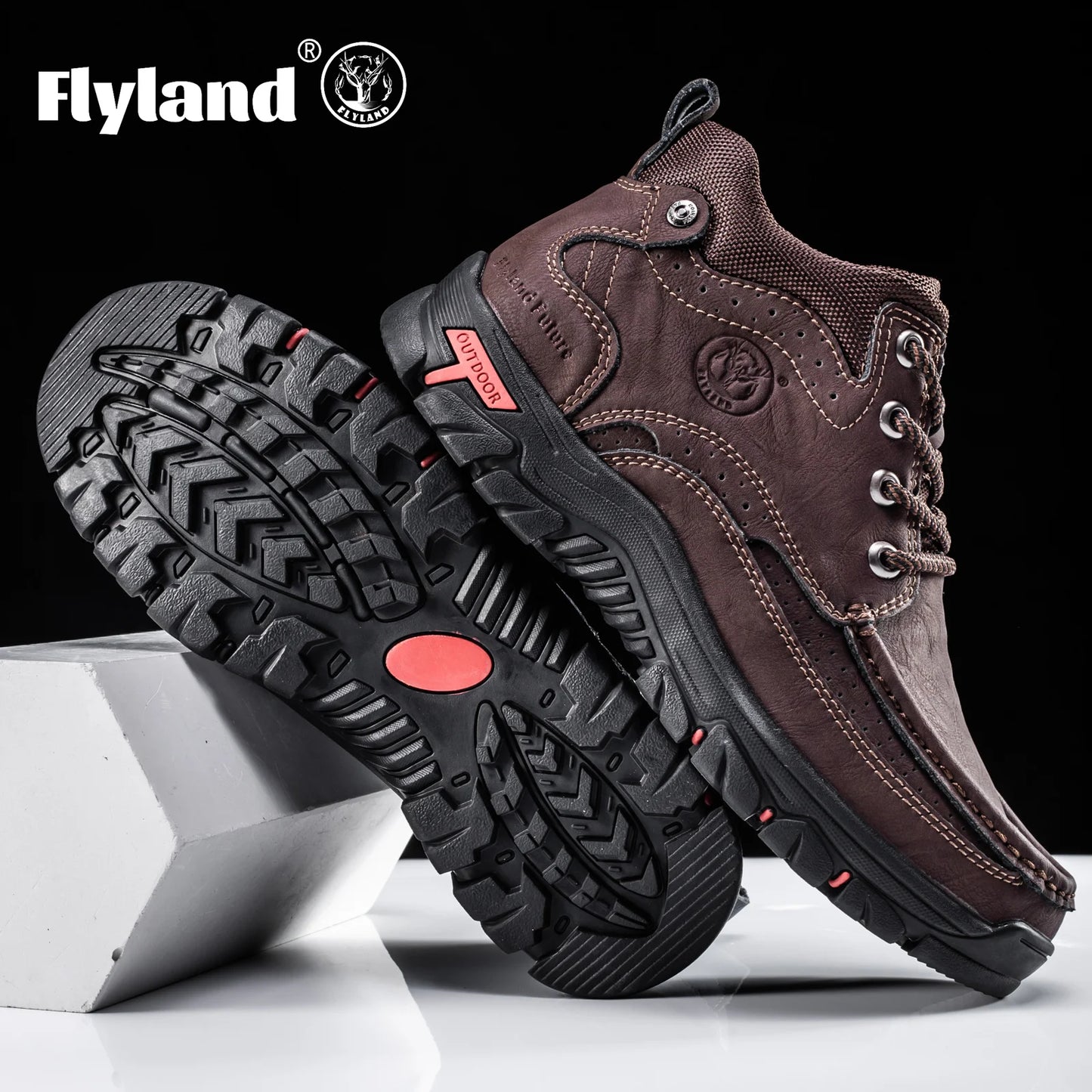 Flyland Vintage Leather Chukka Boots Mens Casual Office Shoes