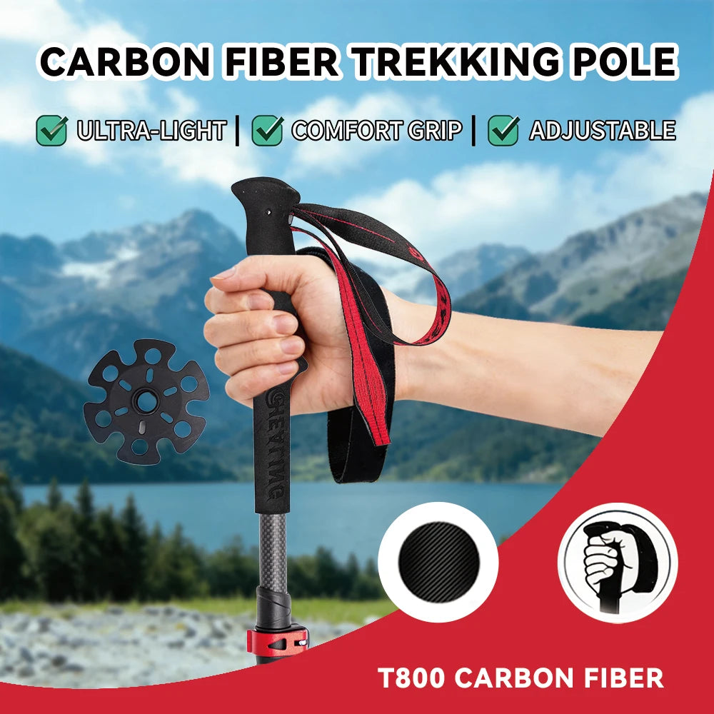 OKHEALING Ultralight Carbon Fiber Hiking Trekking Poles