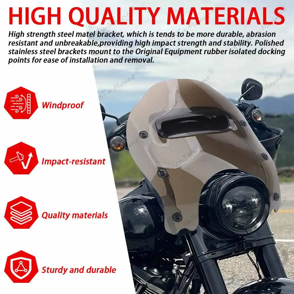 TrichTu Motorcycle Fairing Windshield Brown Tint For Harley Road King