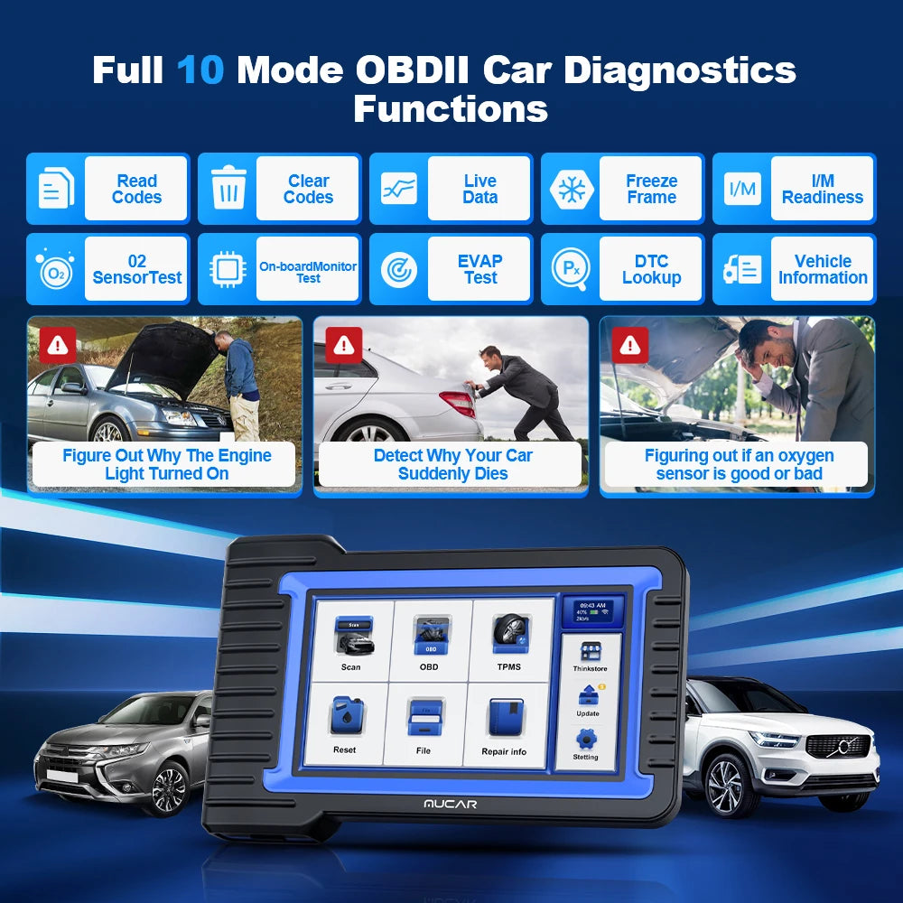 MUCAR VO7S CANFD Bi Directional Diagnostic Tool With ECU Coding OBD2 Scanner