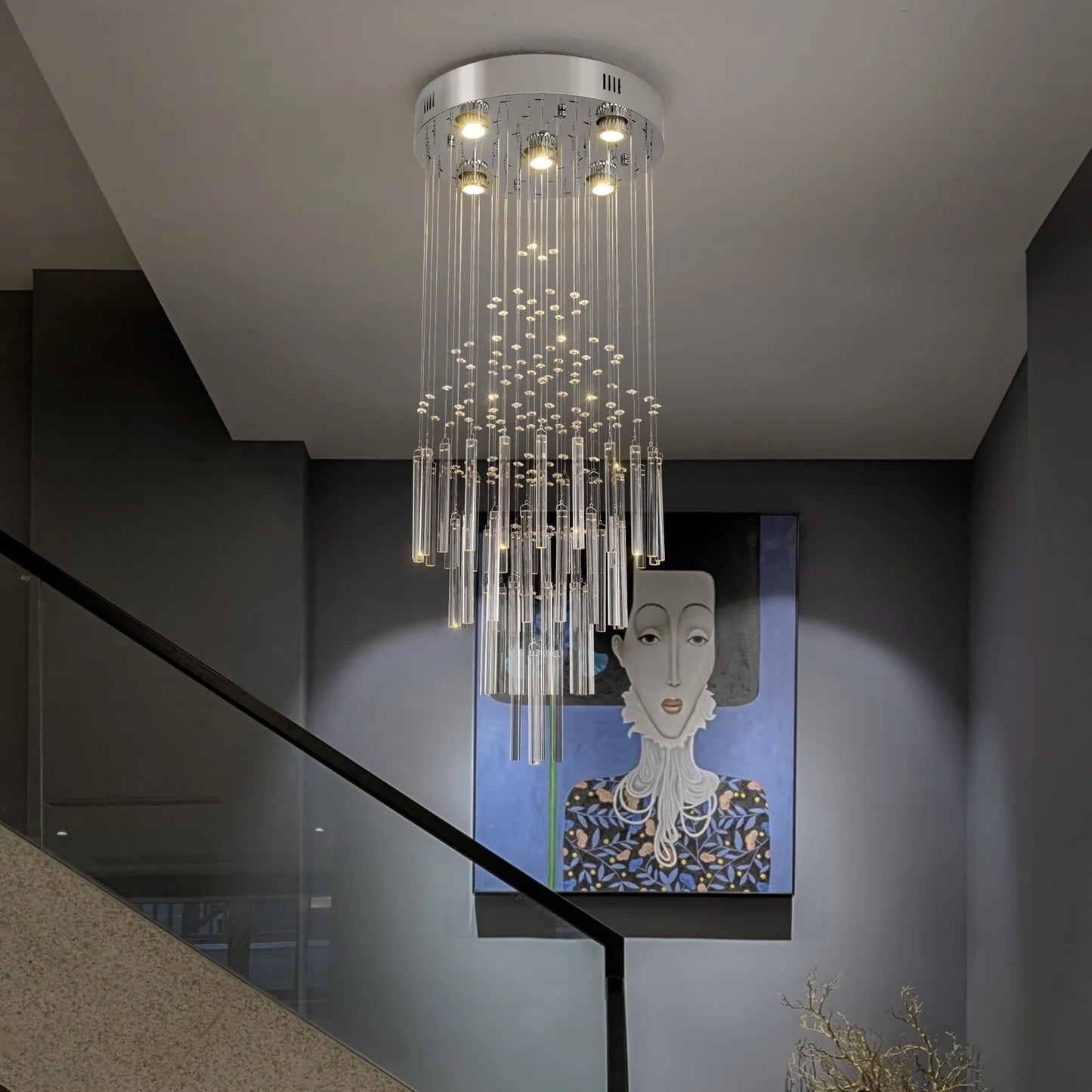GreeLustr Crystal Ceiling Chandelier Pendant Light For Living Room