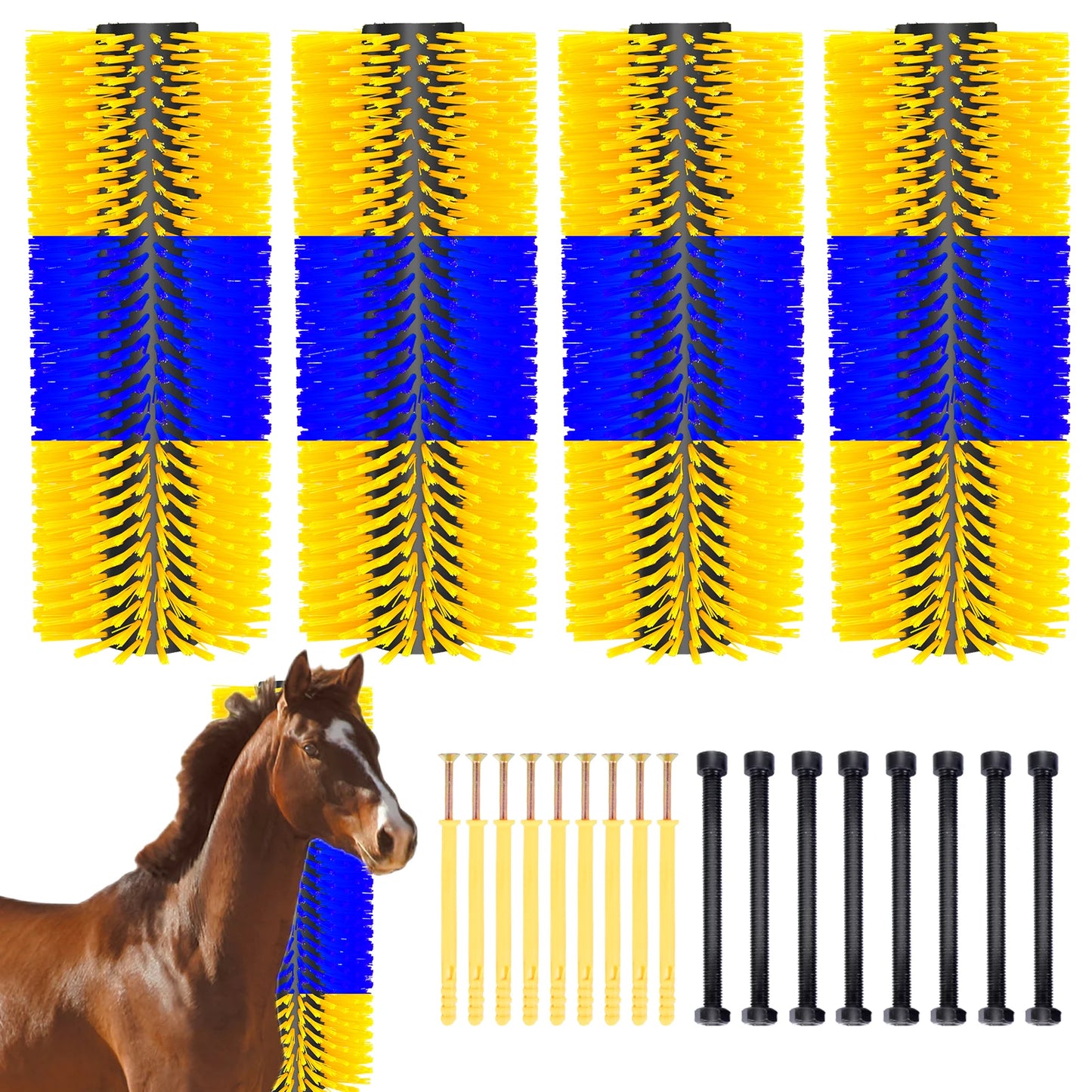Flexible Livestock Scratching Brush Kit Heavy Duty Horse Goat Scratcher
