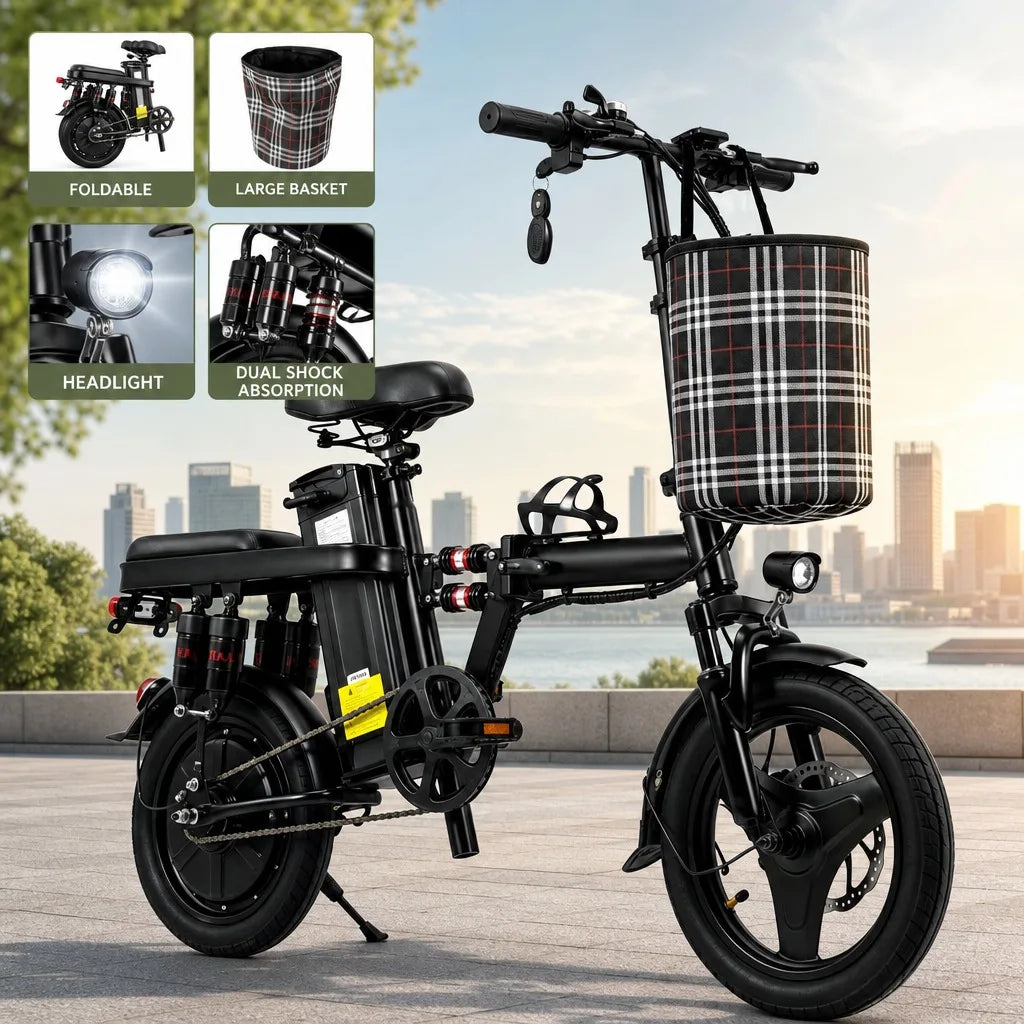 Foldable 500W Electric Bike With Eight Shock Absorbers