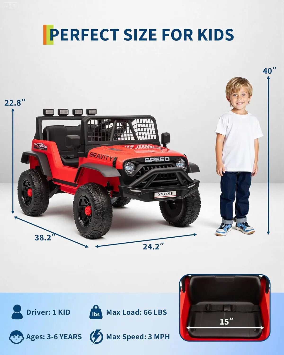 HiMISS Kids Electric Ride On Truck With Remote Control