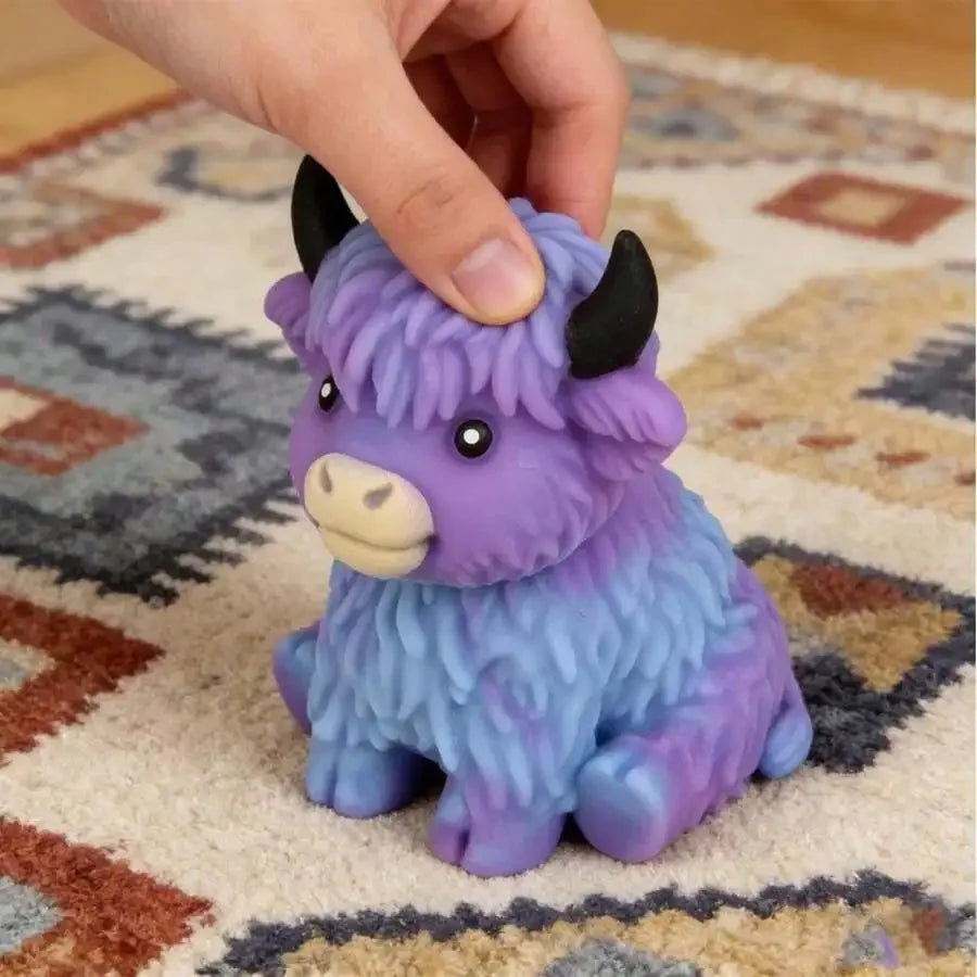 Scottish Highland Cow Squishy Fidget Toy Slow Rebound Anxiety Relief