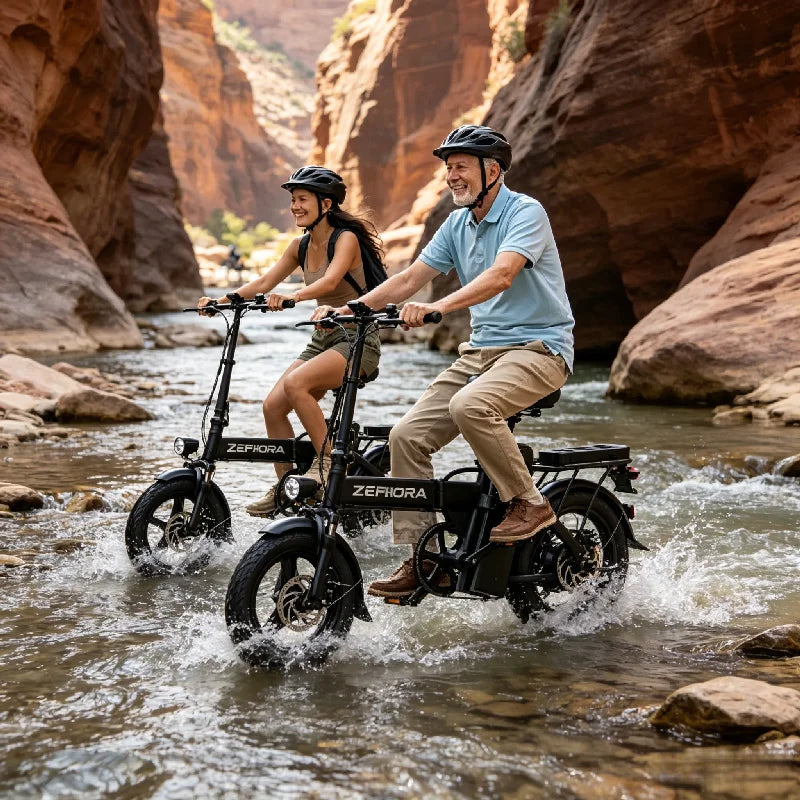 Zefiora Foldable 14 Inch Electric Bike With Brushless Motor
