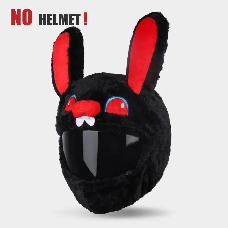 UchOOSE Cartoon Plush Motorcycle Helmet Cover With Ears