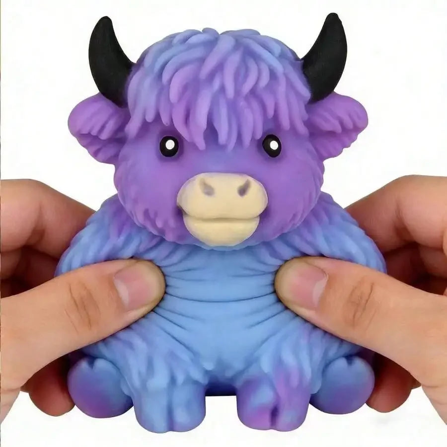 Scottish Highland Cow Squishy Fidget Toy Slow Rebound Anxiety Relief