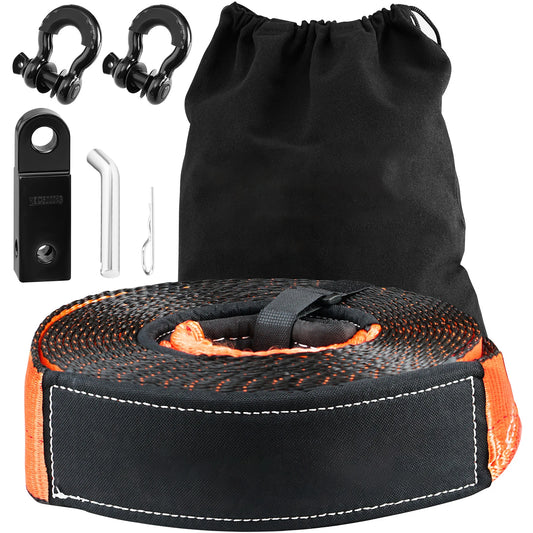 Off Road Winch Recovery Kit With 30000 Lbs Tow Strap For ATVs And Jeeps