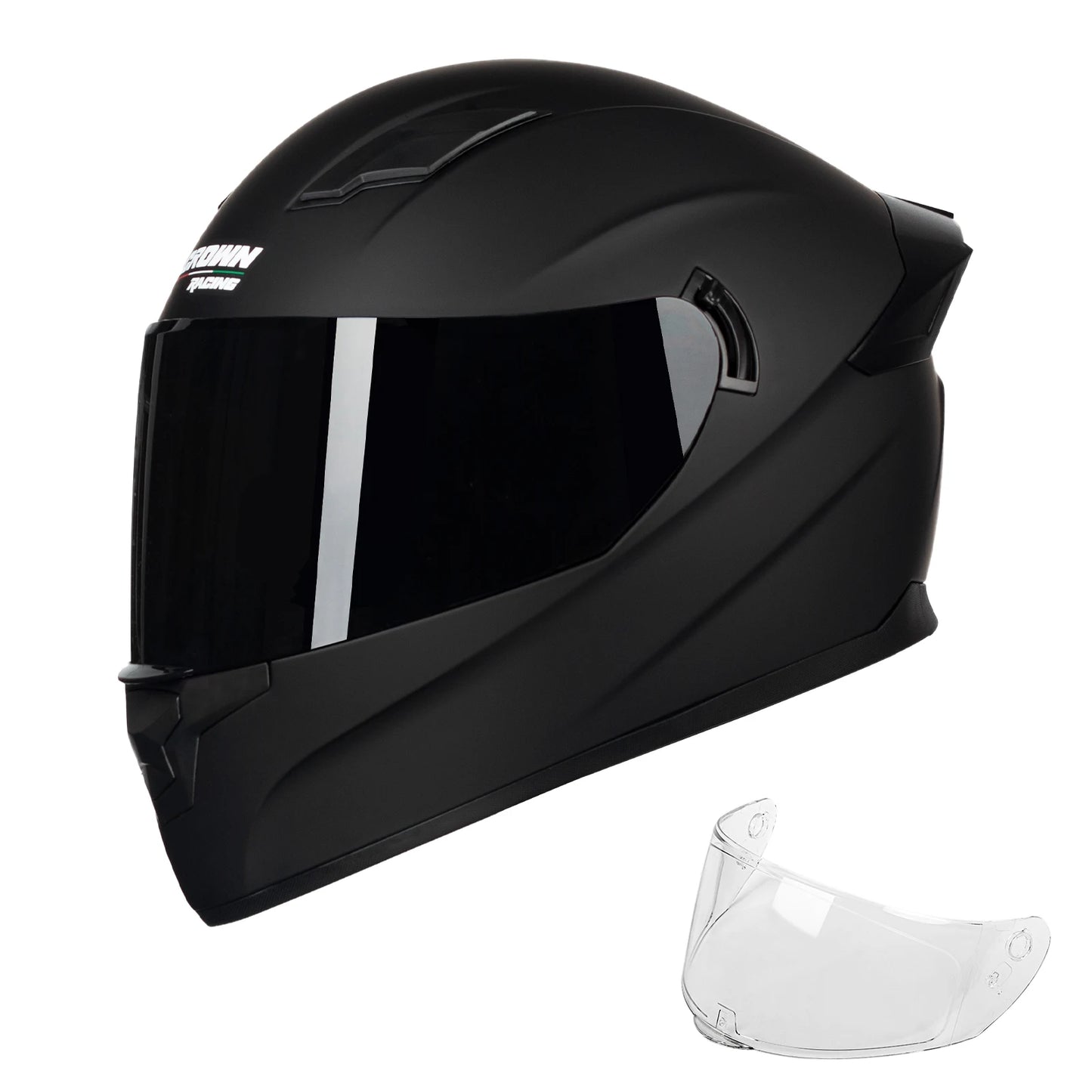 Crown Racing Full Face Motorcycle Helmet With Shield